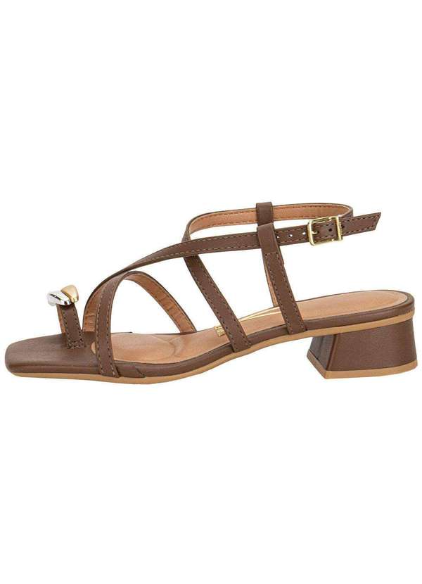 Vizzano - Sandália Feminina Salto Grosso Vizzano 6454123 - Café 2