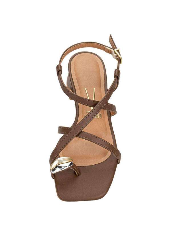 Vizzano - Sandália Feminina Salto Grosso Vizzano 6454123 - Café 5