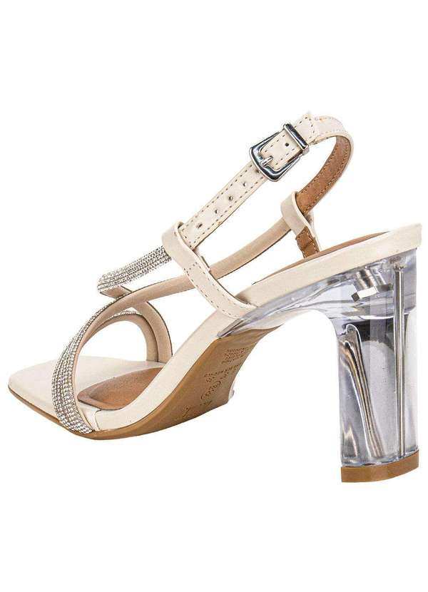 Vizzano - Sandália Feminina Salto Grosso Vizzano 6457214 Branco 3
