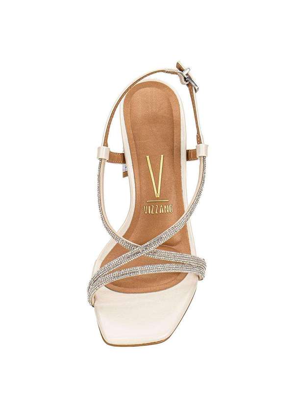 Vizzano - Sandália Feminina Salto Grosso Vizzano 6457214 Branco 5