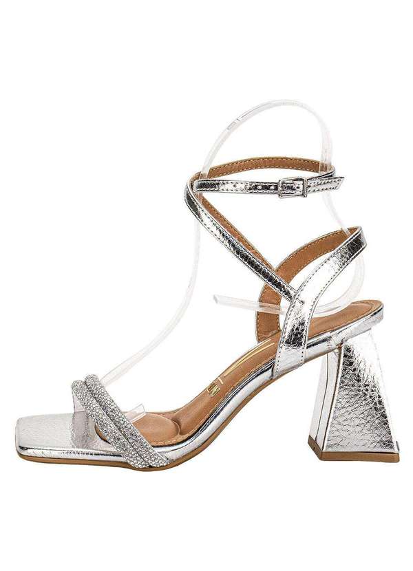 Vizzano - Sandália Feminina Salto Grosso Vizzano 6464419 - Prata 2