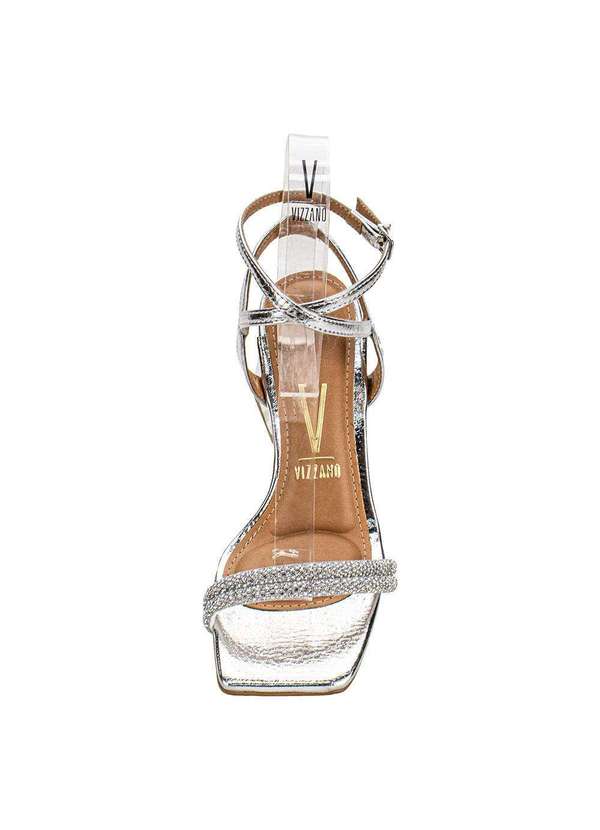 Vizzano - Sandália Feminina Salto Grosso Vizzano 6464419 - Prata 5