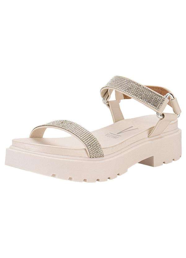 Vizzano - Sandália Feminina Salto Grosso Vizzano 6499103 - Marfim