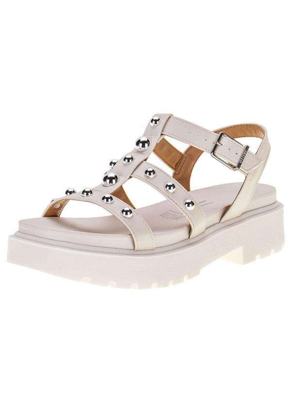 Vizzano - Sandália Feminina Salto Grosso Vizzano 6499110 - Marfim