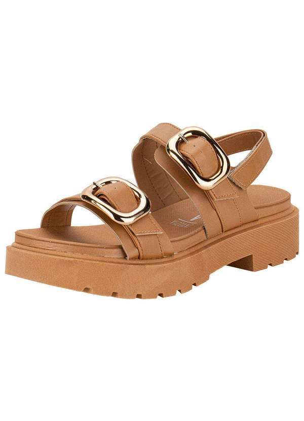 Vizzano - Sandália Feminina Salto Grosso Vizzano 6499115 - Camel