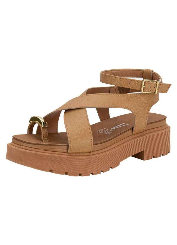 Vizzano - Sandália Feminina Salto Grosso Vizzano 6499122 - Camel 1