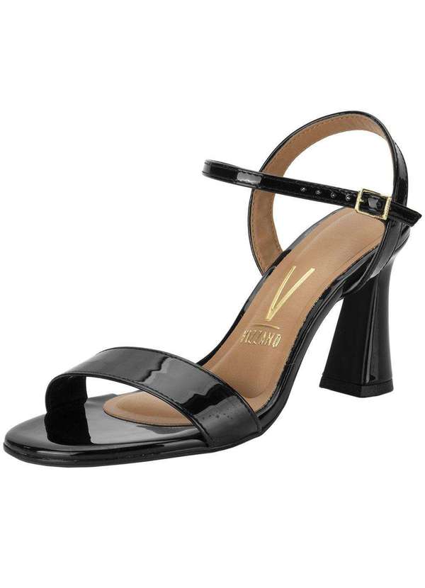 Vizzano - Sandália Feminina Salto Grosso Vizzano 6517100 - Verniz/Preto 1
