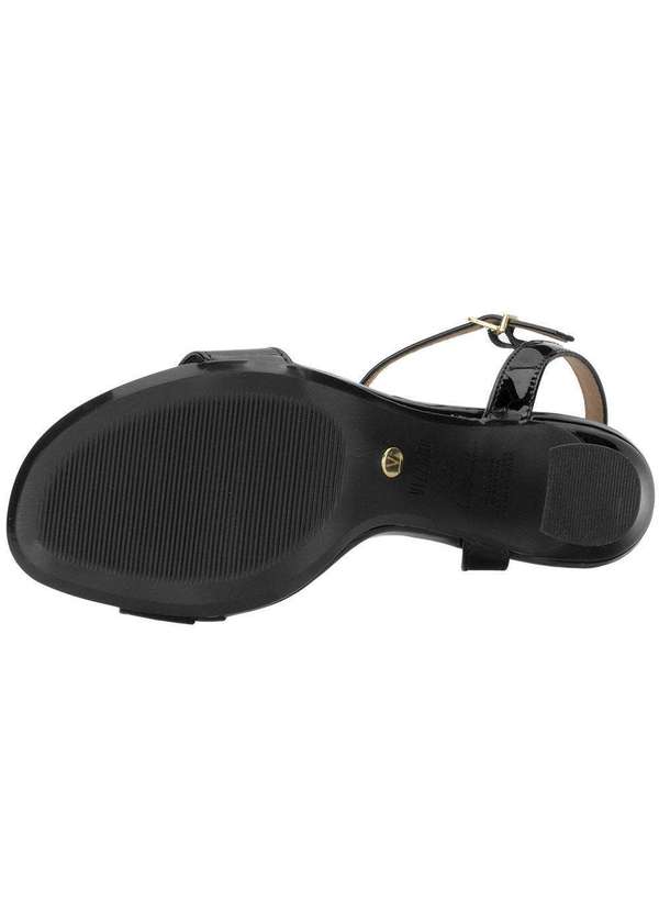 Vizzano - Sandália Feminina Salto Grosso Vizzano 6517100 - Verniz/Preto 4