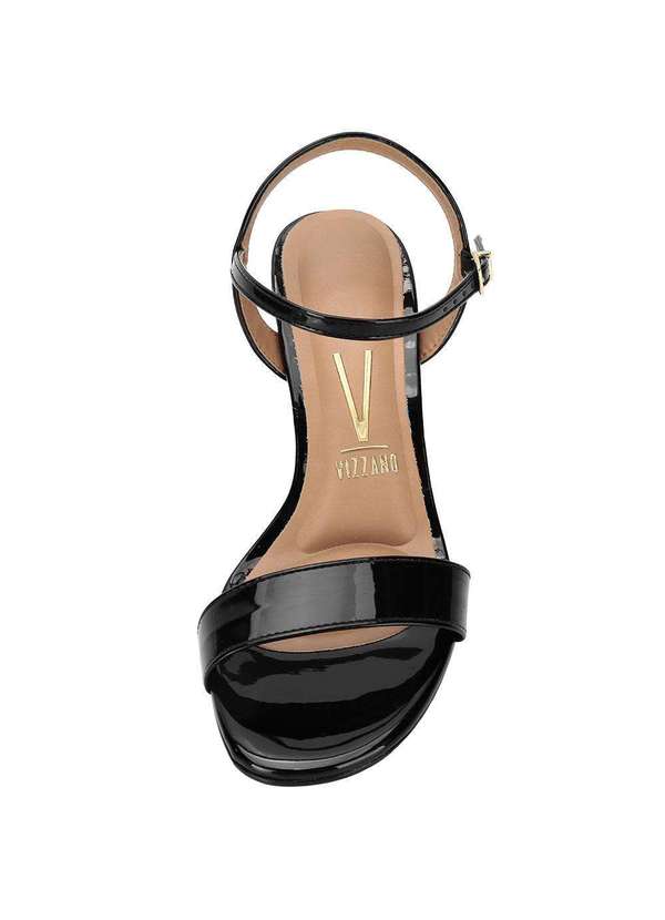 Vizzano - Sandália Feminina Salto Grosso Vizzano 6517100 - Verniz/Preto 5