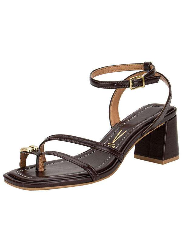 Vizzano - Sandália Feminina Salto Grosso Vizzano 6530105 - Café