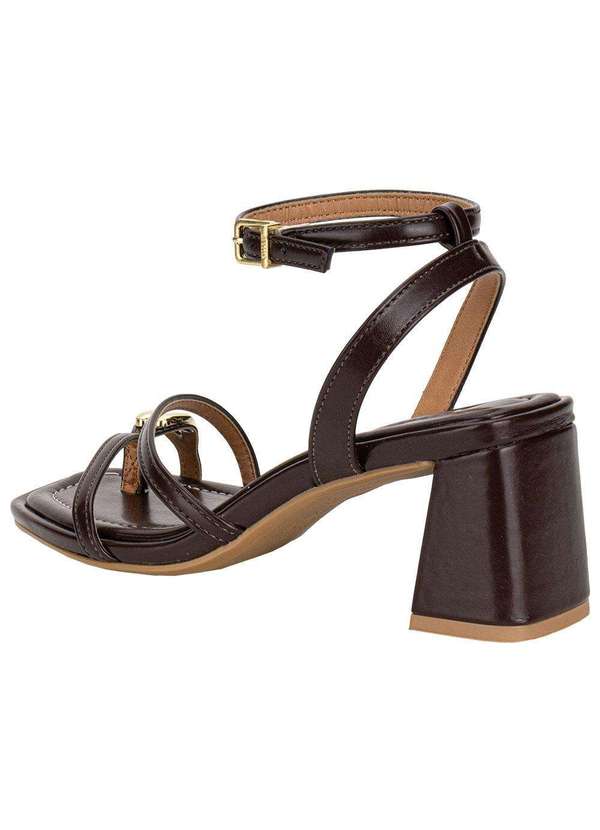 Vizzano - Sandália Feminina Salto Grosso Vizzano 6530105 - Café 3