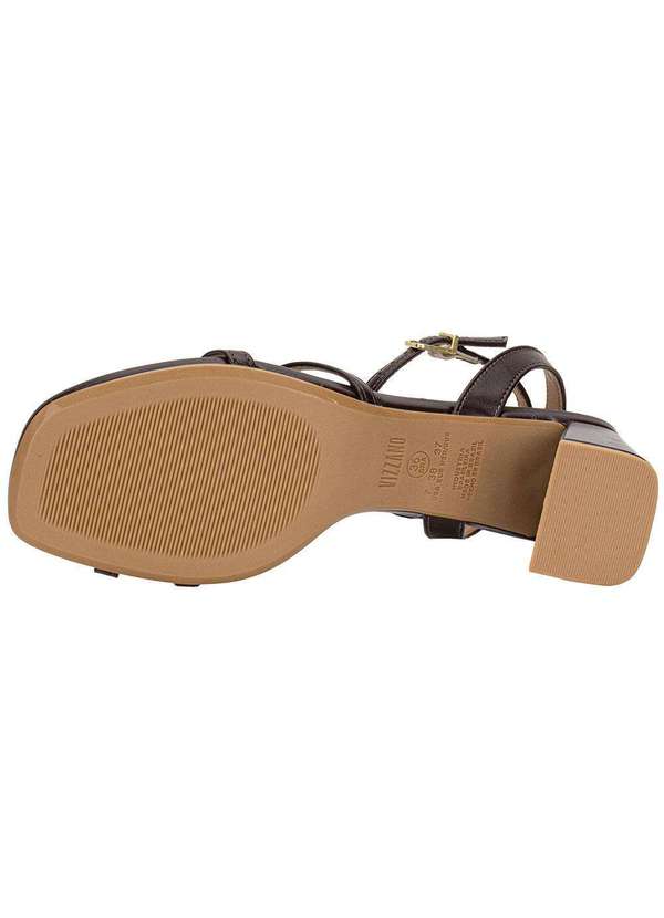 Vizzano - Sandália Feminina Salto Grosso Vizzano 6530105 - Café 4