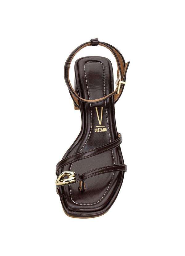 Vizzano - Sandália Feminina Salto Grosso Vizzano 6530105 - Café 5
