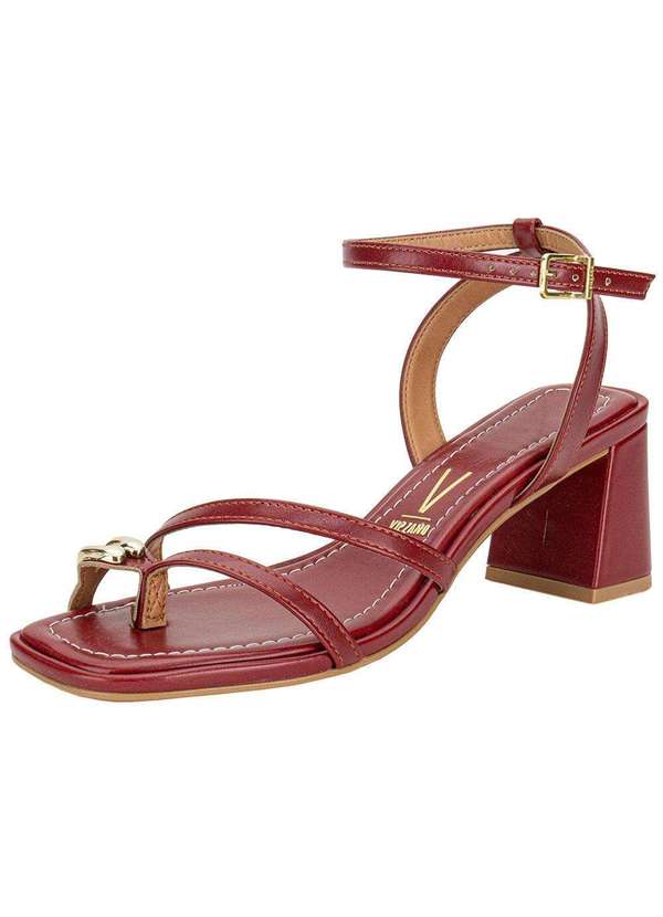 Vizzano Sandália Feminina Salto Grosso Vizzano 6530105 Vermelho
