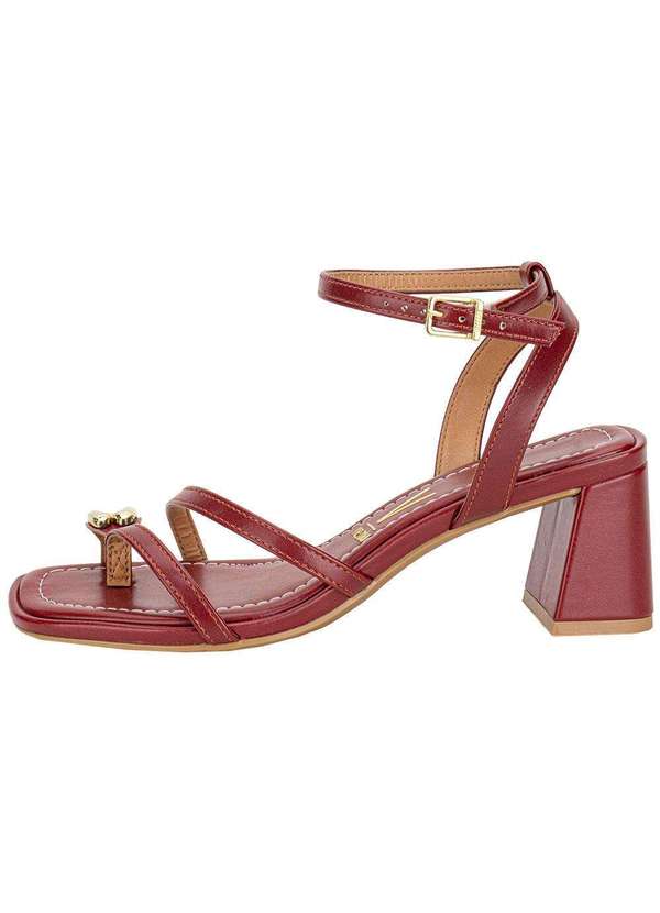 Vizzano - Sandália Feminina Salto Grosso Vizzano 6530105 - Vermelho 2
