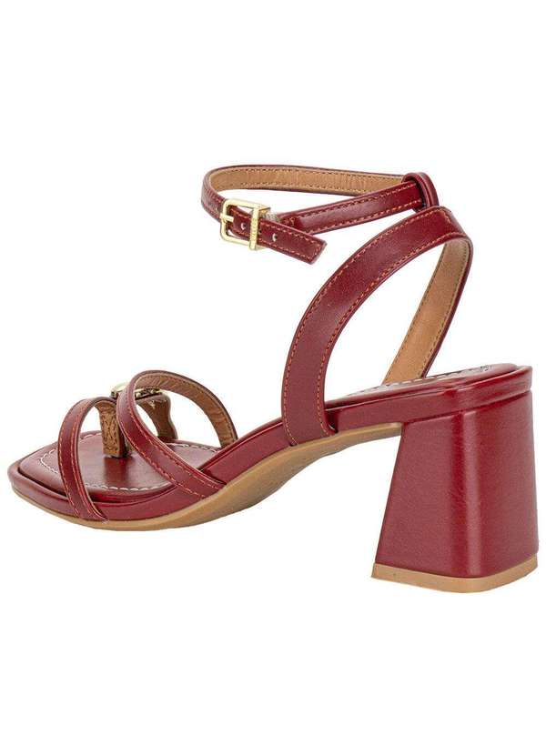 Vizzano - Sandália Feminina Salto Grosso Vizzano 6530105 - Vermelho 3