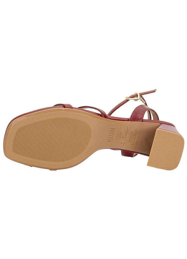 Vizzano - Sandália Feminina Salto Grosso Vizzano 6530105 - Vermelho 4