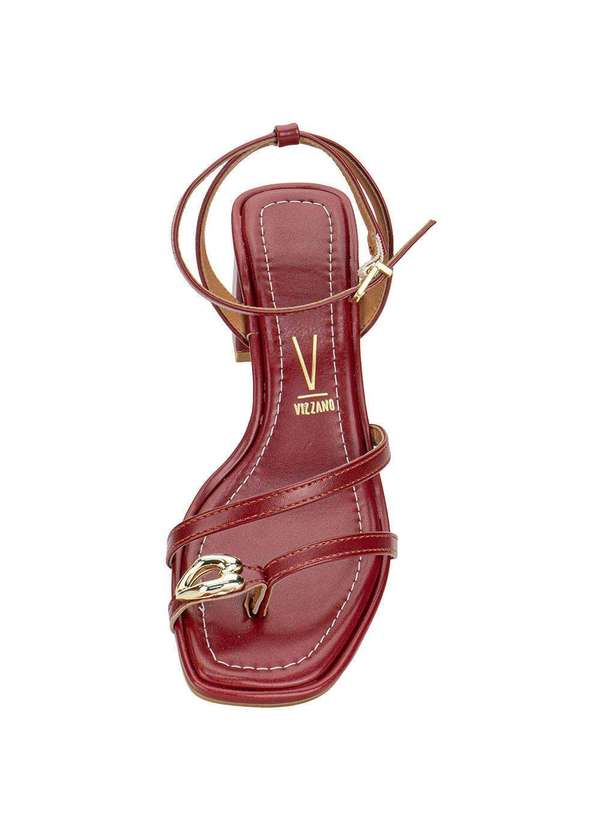 Vizzano - Sandália Feminina Salto Grosso Vizzano 6530105 - Vermelho 5