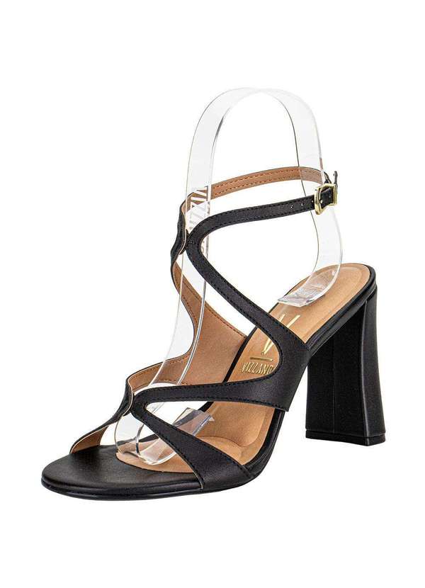 Vizzano - Sandália Feminina Salto Grosso Vizzano 6550102 Preto