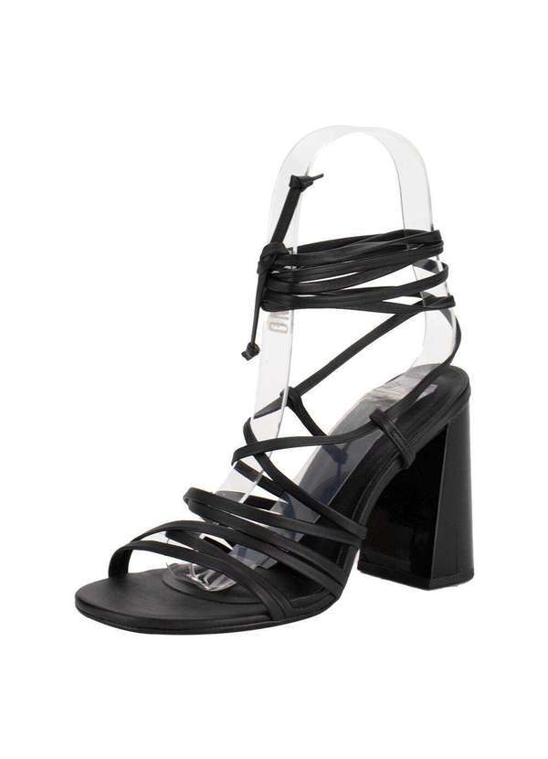 Vizzano - Sandália Feminina Salto Grosso Vizzano Rio 6480201 - Preto