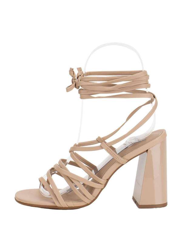 Vizzano - Sandália Feminina Salto Grosso Vizzano Rio 6480201 - Bege 2