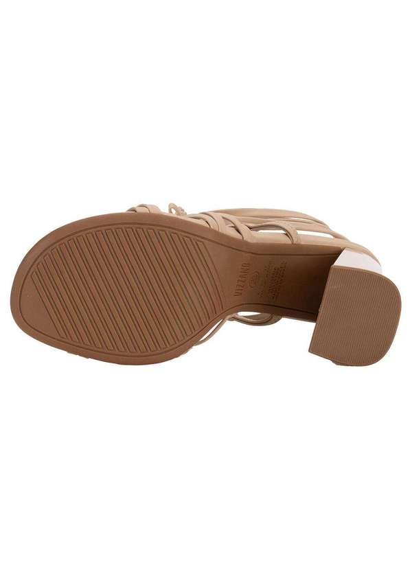 Vizzano - Sandália Feminina Salto Grosso Vizzano Rio 6480201 - Bege 4