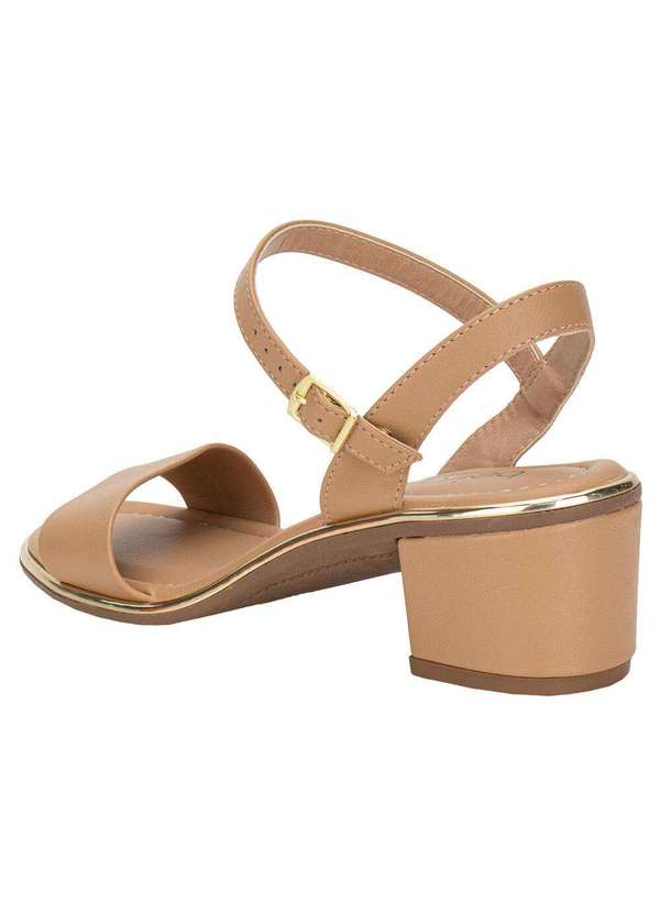 Beira Rio - Sandália Feminina Salto Médio Beira Rio - 8379203 - Caramelo 3