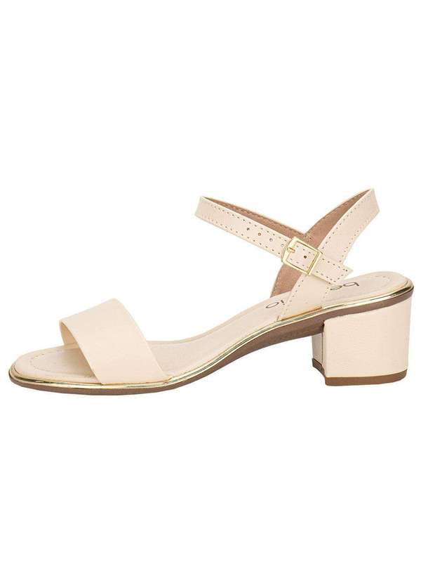 Beira Rio - Sandália Feminina Salto Médio Beira Rio - 8379203 - Marfim 2