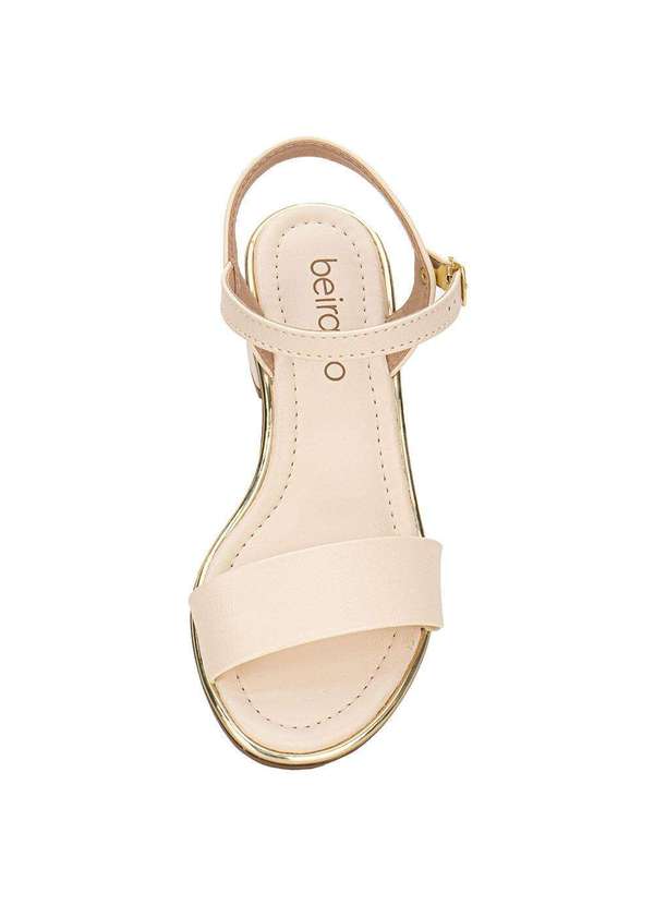 Beira Rio - Sandália Feminina Salto Médio Beira Rio - 8379203 - Marfim 5
