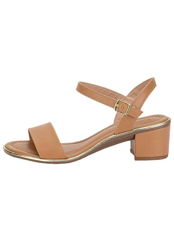 Beira Rio - Sandália Feminina Salto Médio Beira Rio - 8379203 - Camel 2