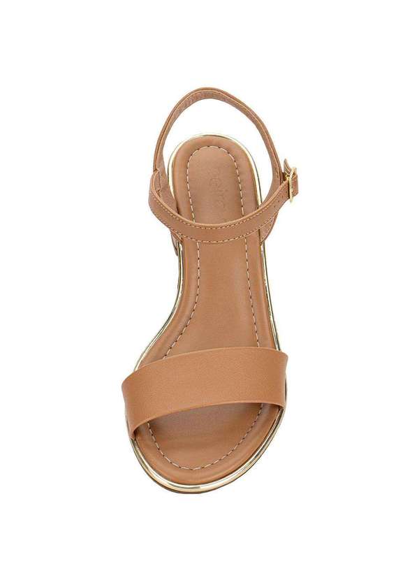 Beira Rio - Sandália Feminina Salto Médio Beira Rio - 8379203 - Camel 5