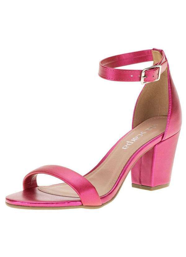Via Scarpa - Sandália Feminina Salto Médio Via Scarpa - 100116390 - Pink