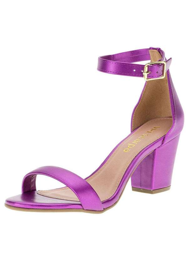 Via Scarpa - Sandália Feminina Salto Médio Via Scarpa - 100116390 - Roxo