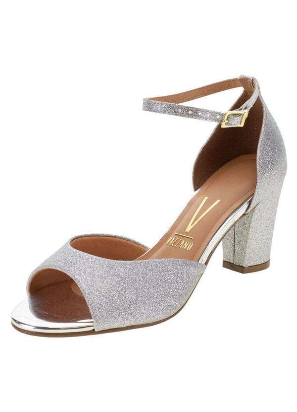 Vizzano - Sandália Feminina Salto Médio Vizzano - 6262206 - Prata