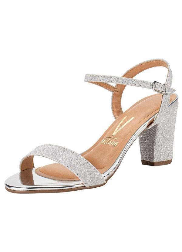 Vizzano - Sandália Feminina Salto Médio Vizzano - 6262474 Prata 02
