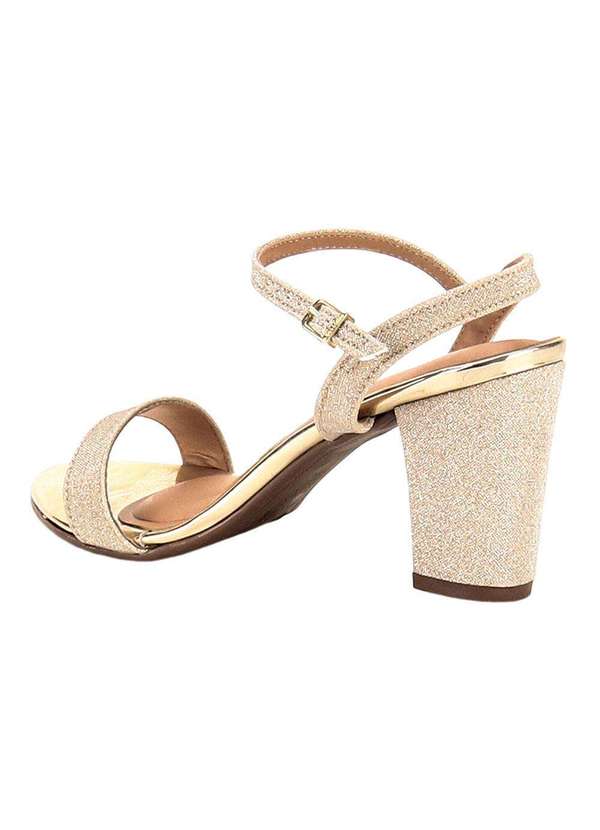 Vizzano - Sandália Feminina Salto Médio Vizzano - 6262474 - Dourado 01 3