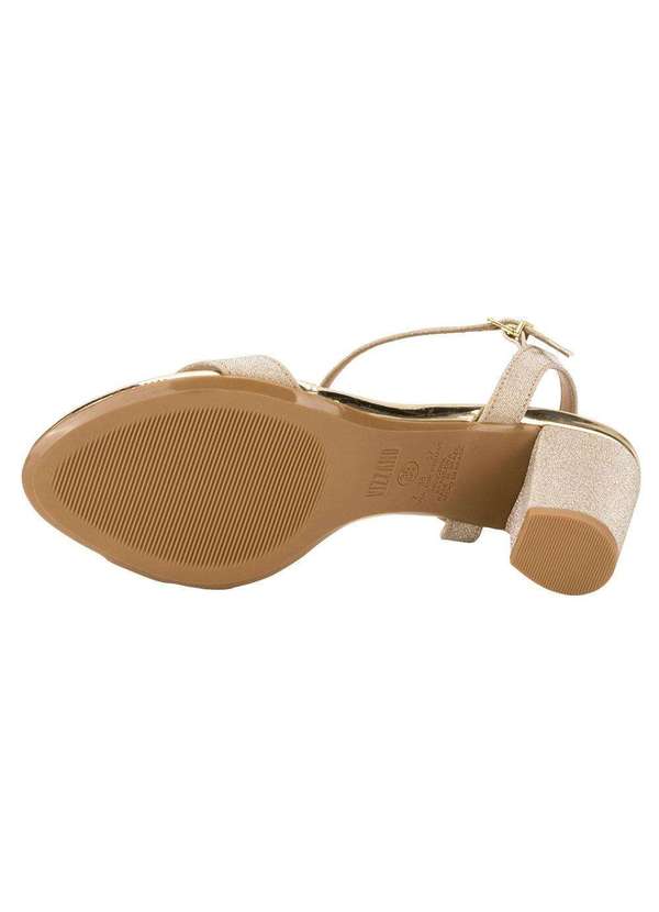 Vizzano - Sandália Feminina Salto Médio Vizzano - 6262474 - Dourado 01 4