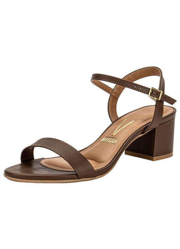 Vizzano - Sandália Feminina Salto Médio Vizzano - 6291900 - Café