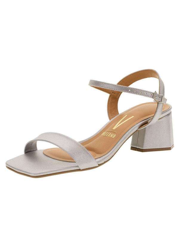Vizzano - Sandália Feminina Salto Médio Vizzano - 6467104 - Prata