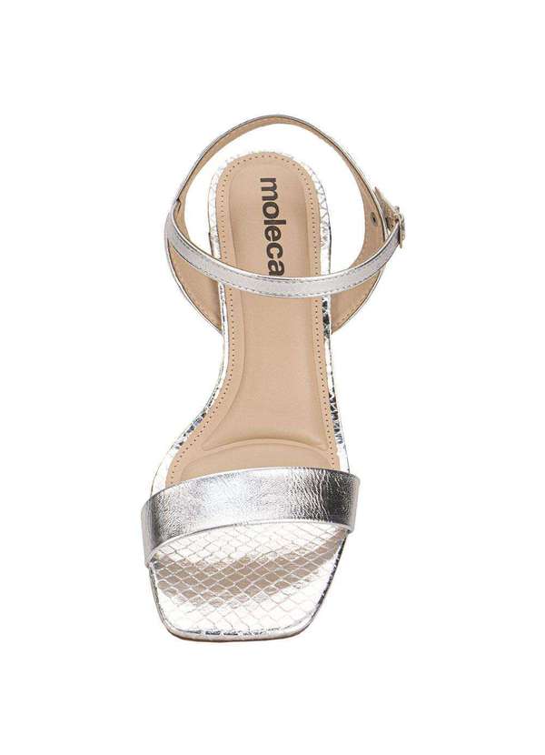 Moleca - Sandália Feminina Salto Taça Moleca 5523301 Prata 5