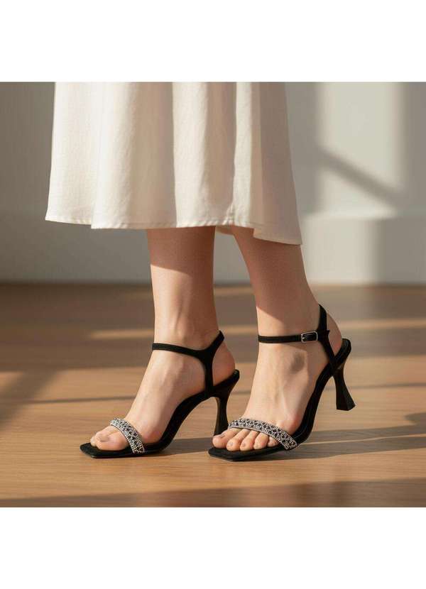 Via Marte - Sandália Feminina Salto Taça Via Marte 166035 Preto/Nobuck 2