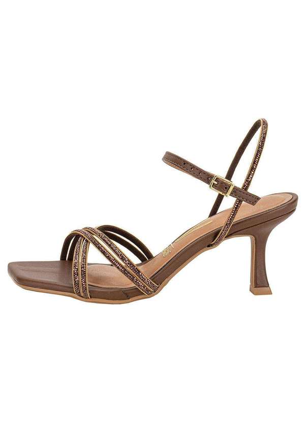 Sandália Feminina Salto Taça Vizzano 6536105 - Chocolate - Clovis