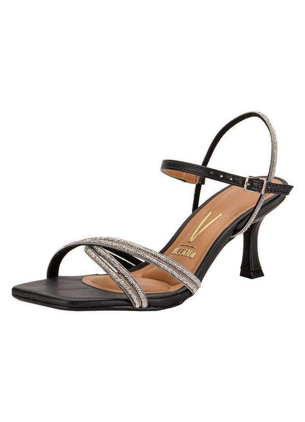 Vizzano - Sandália Feminina Salto Taça Vizzano 6536105 - Preto/Prata