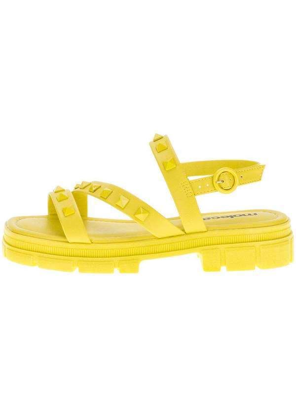 Moleca - Sandália Feminina Tratorada Moleca - 5475106 - Amarelo 2