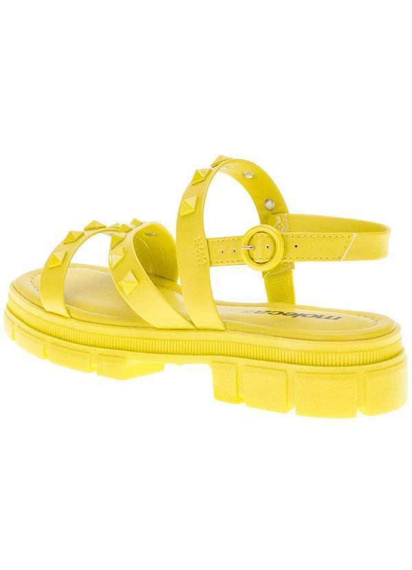 Moleca - Sandália Feminina Tratorada Moleca - 5475106 - Amarelo 3