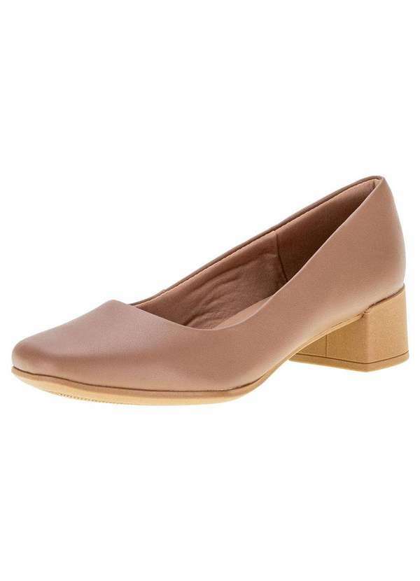 Usaflex - Sapato Feminino Salto Grosso Usaflex - Aj0104 - Bege