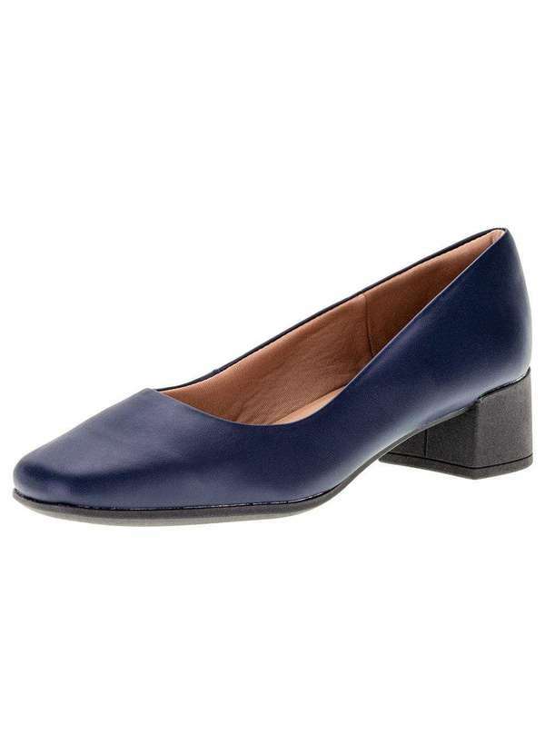 Usaflex - Sapato Feminino Salto Grosso Usaflex - Aj0104 - Marinho