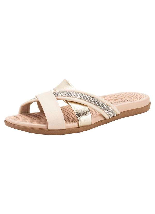 Beira Rio - Tamanco Feminino Flat Beira Rio 8544103 - Ouro