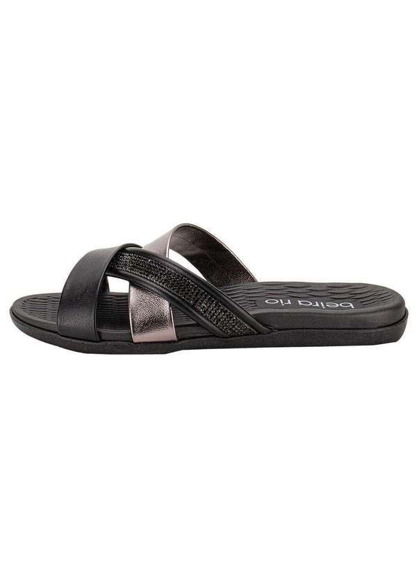 Beira Rio - Tamanco Feminino Flat Beira Rio 8544103 - Preto/Cinza 3