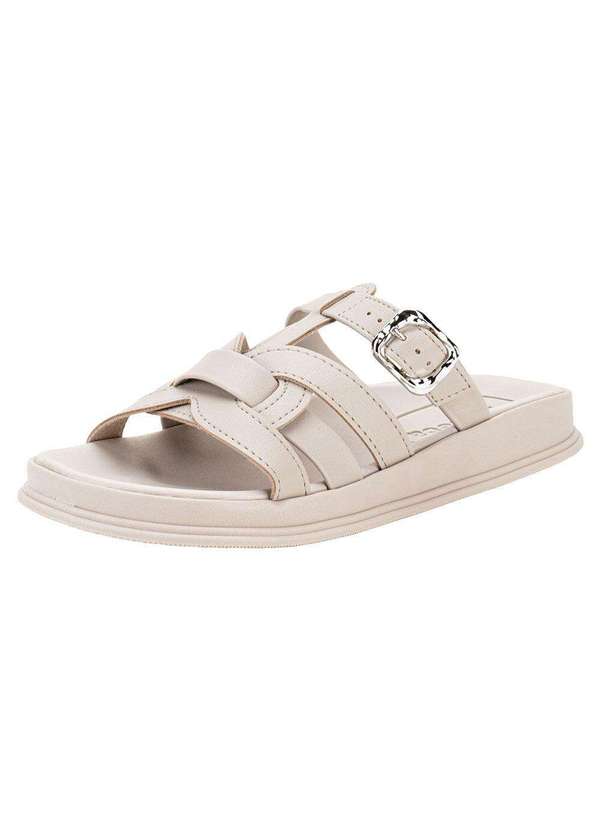 Moleca - Tamanco Feminino Flat Moleca 5509202 - Marfim